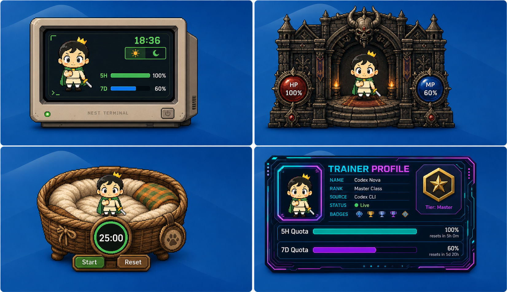 CodexPet Nest desktop preview with pet nest and widgets