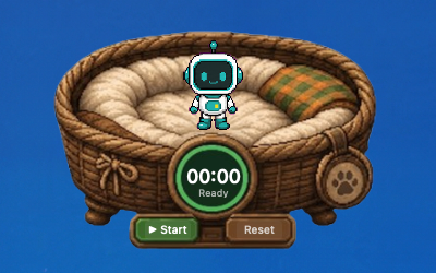 Basket Pomodoro nest preview with a cozy basket and focus timer concept