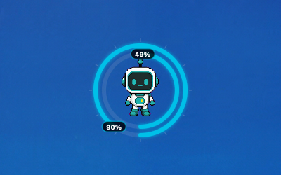 Capacity Orbit nest preview with a soft desktop background and circular status concept